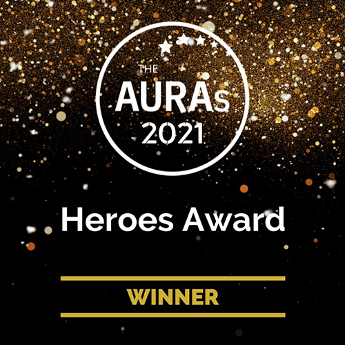 AURAs 2021 Heroes Award. Winner.